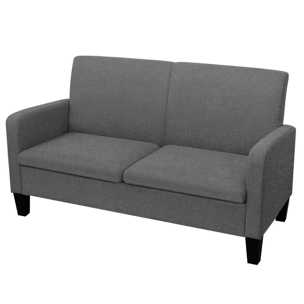 Canapé 2 places 135 x 65 x 76 cm gris foncé