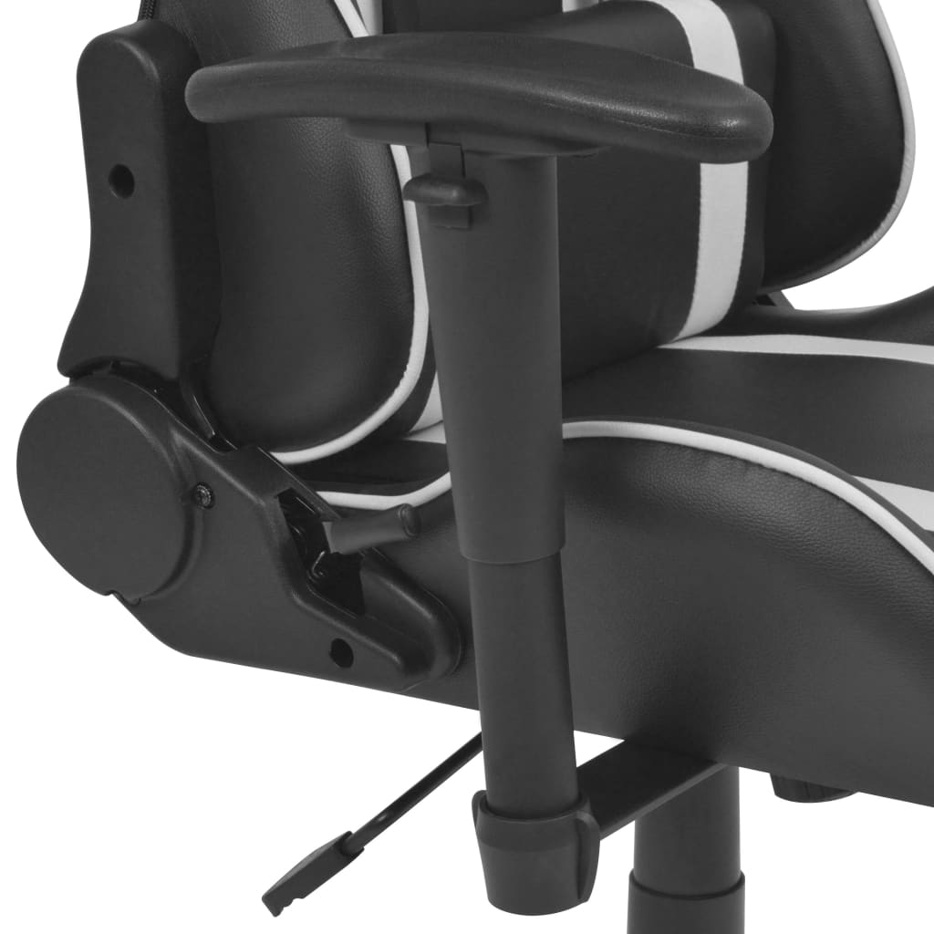 Neigbarer Racing-Bürostuhl Kunstleder Weiß