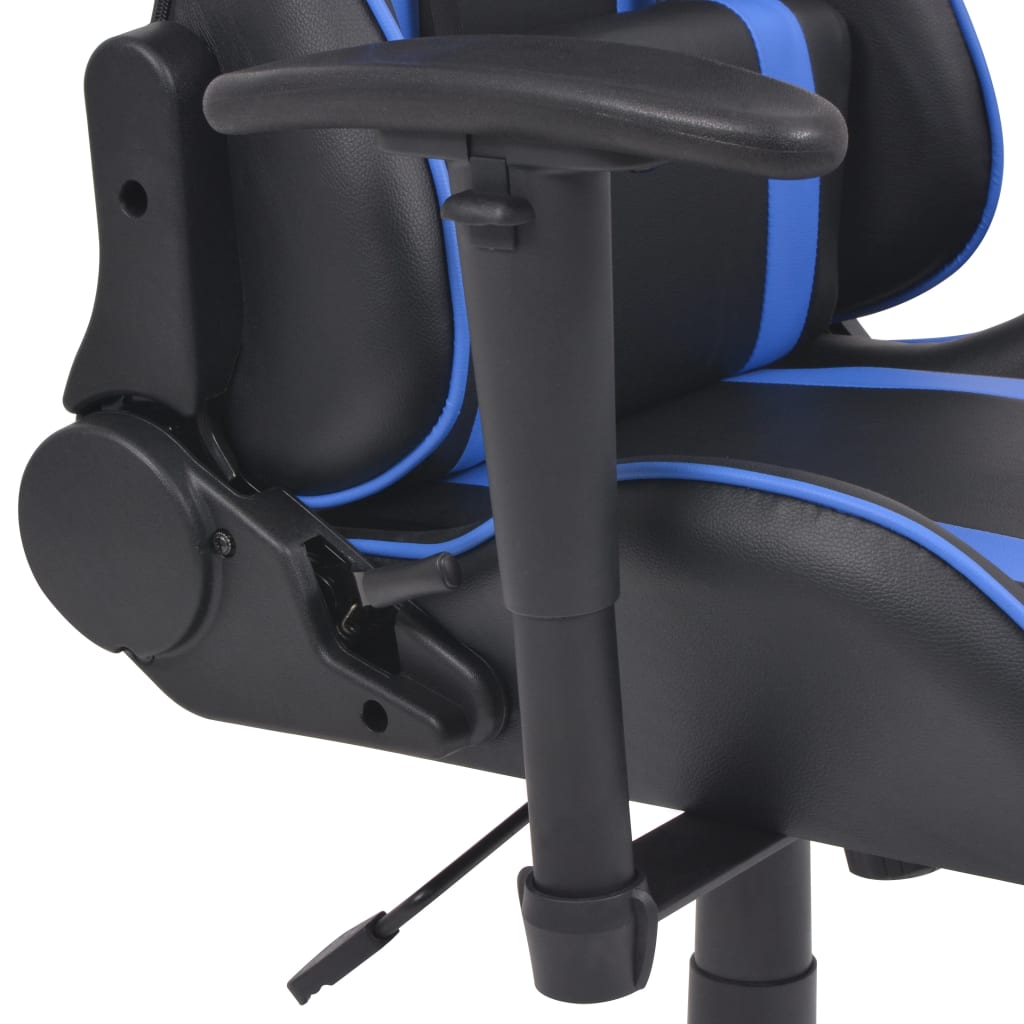Reclining Racing Office Chair with Footrest Blue