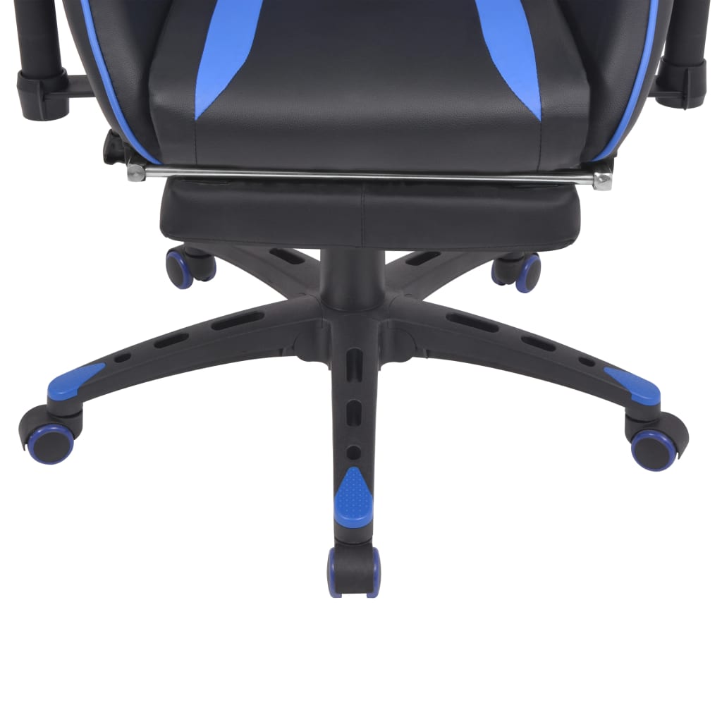 Reclining Racing Office Chair with Footrest Blue