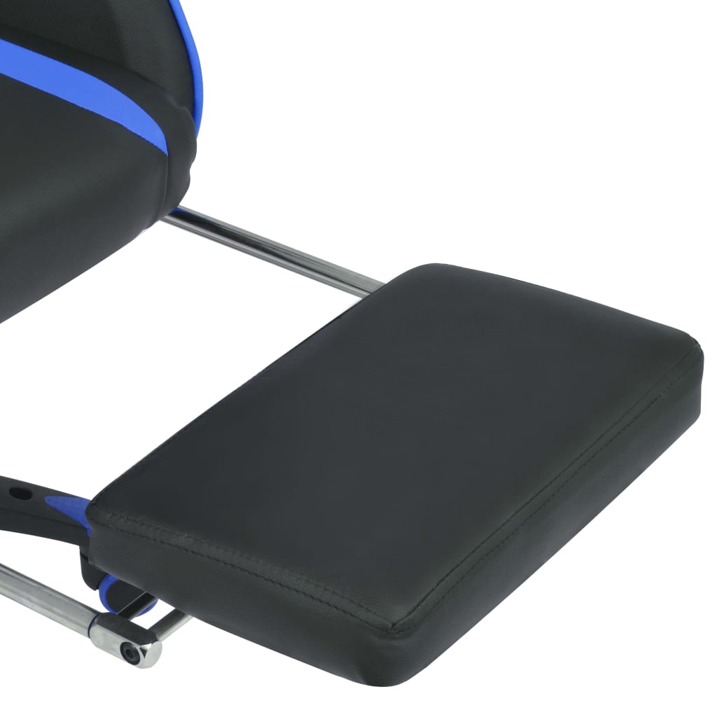 Reclining Racing Office Chair with Footrest Blue