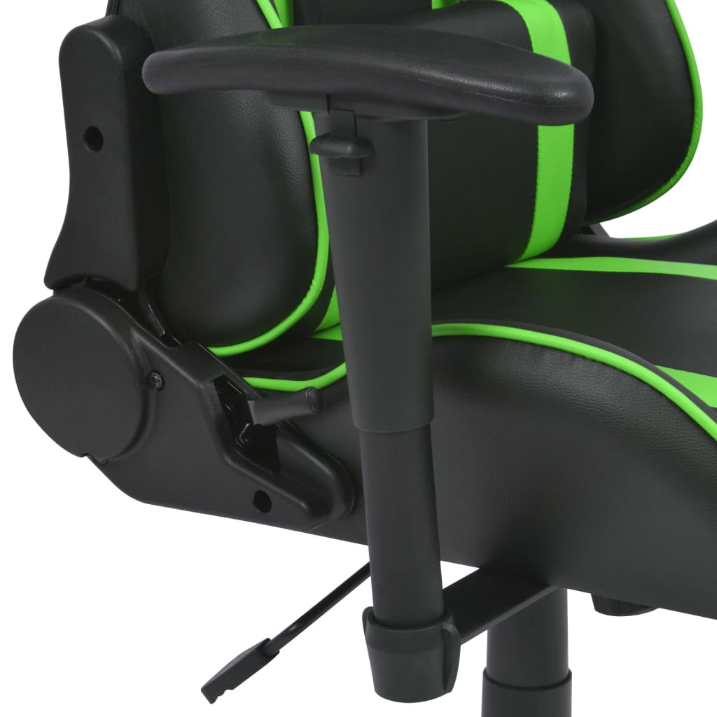 Neigbarer Racing-Bürostuhl mit Fußstütze Grün