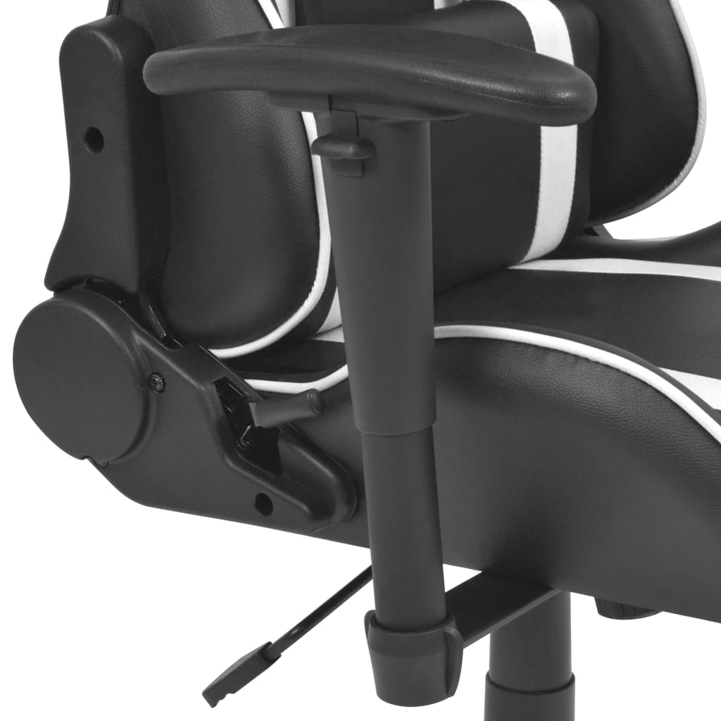 Neigbarer Racing-Bürostuhl mit Fußstütze Weiß