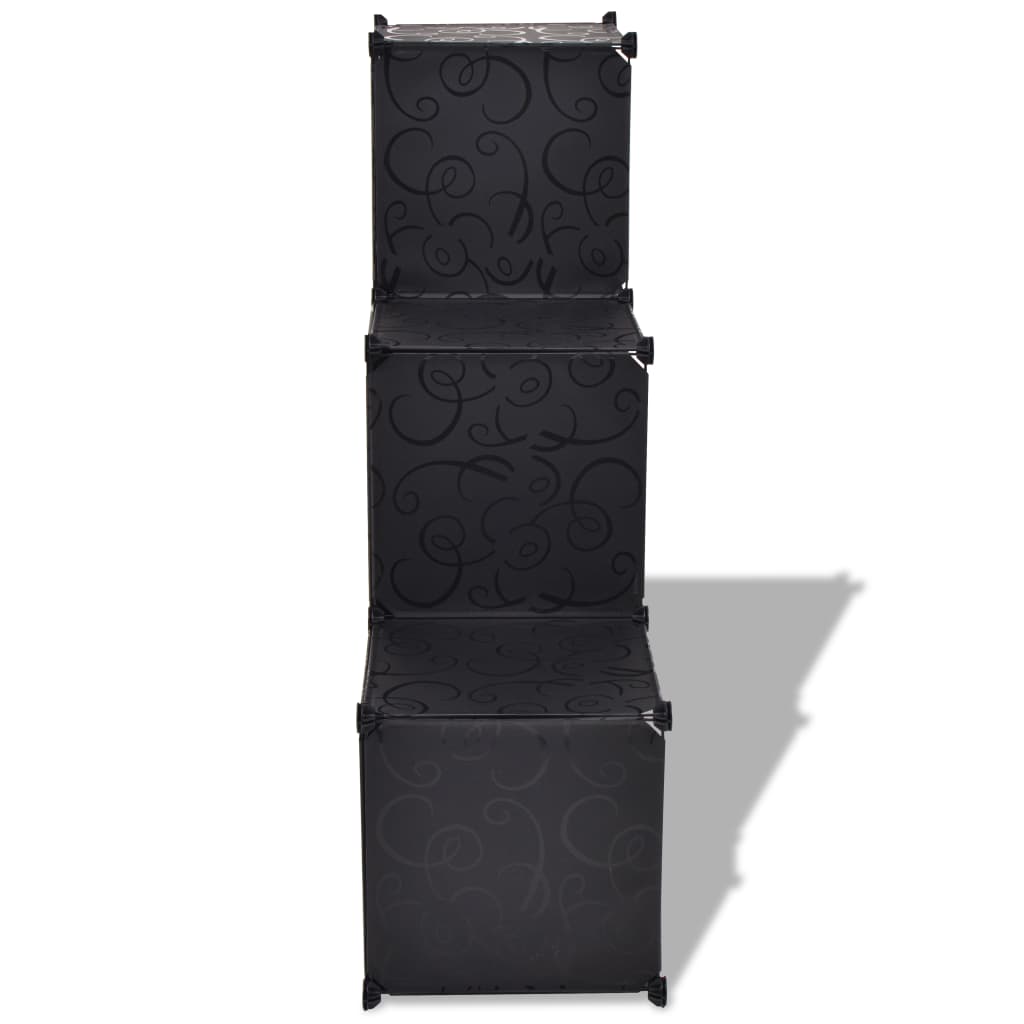 Étagère cube à 6 compartiments noire