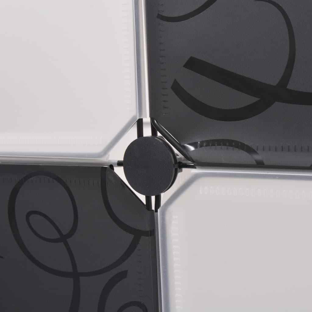 Shelving system cube shelf with 9 compartments black and white