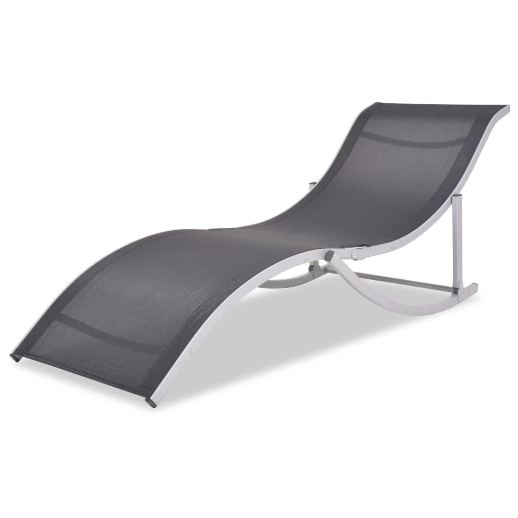 Folding sun loungers 2 pcs. Aluminium and textilene