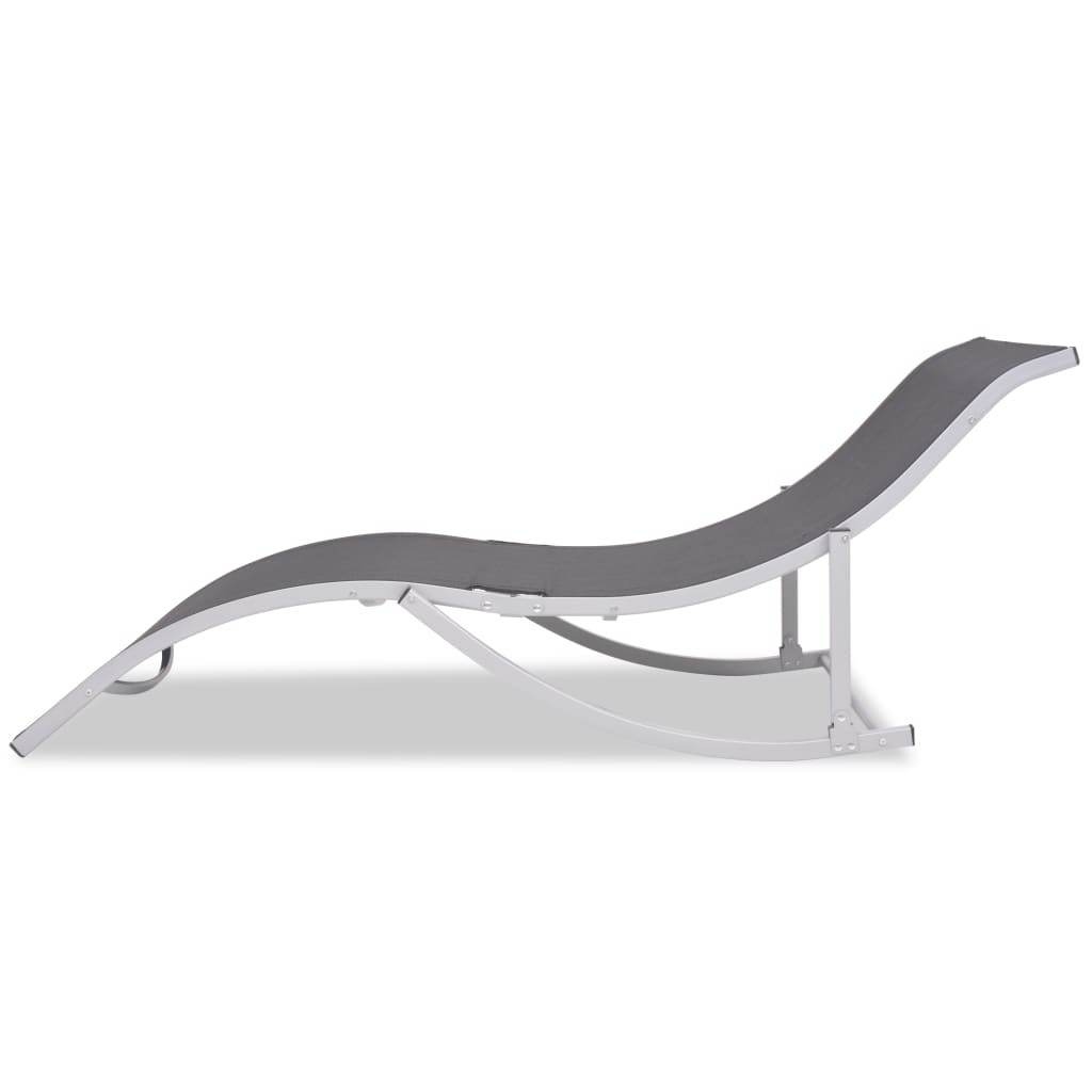 Folding sun loungers 2 pcs. Aluminium and textilene