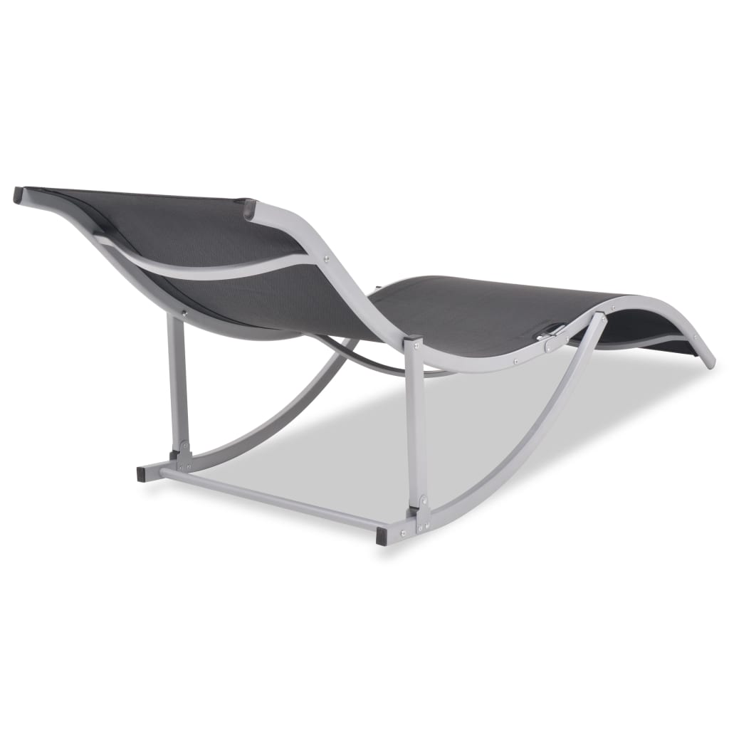 Folding sun loungers 2 pcs. Aluminium and textilene