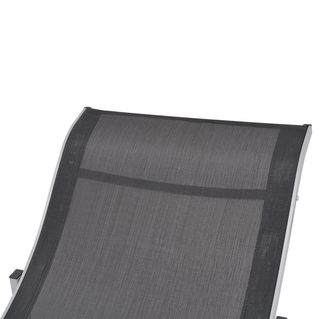 Folding sun loungers 2 pcs. Aluminium and textilene