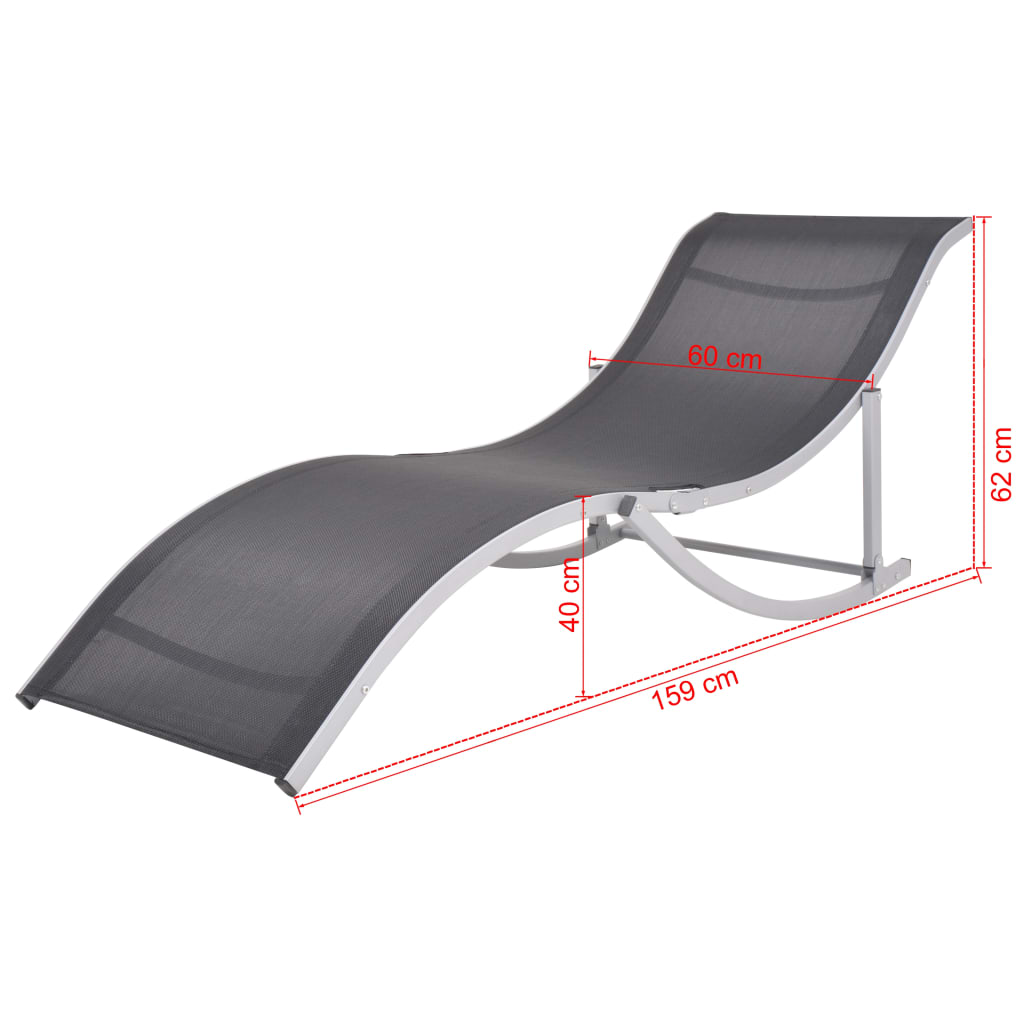 Folding sun loungers 2 pcs. Aluminium and textilene