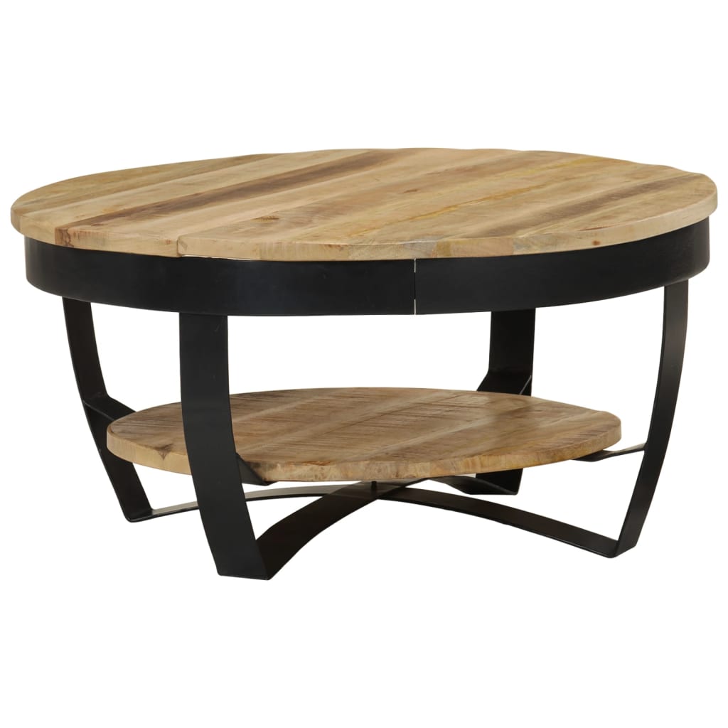 Coffee table rough solid mango wood 65x32 cm