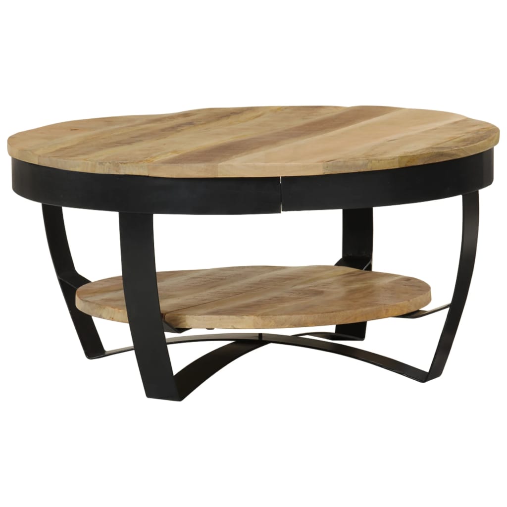 Coffee table rough solid mango wood 65x32 cm