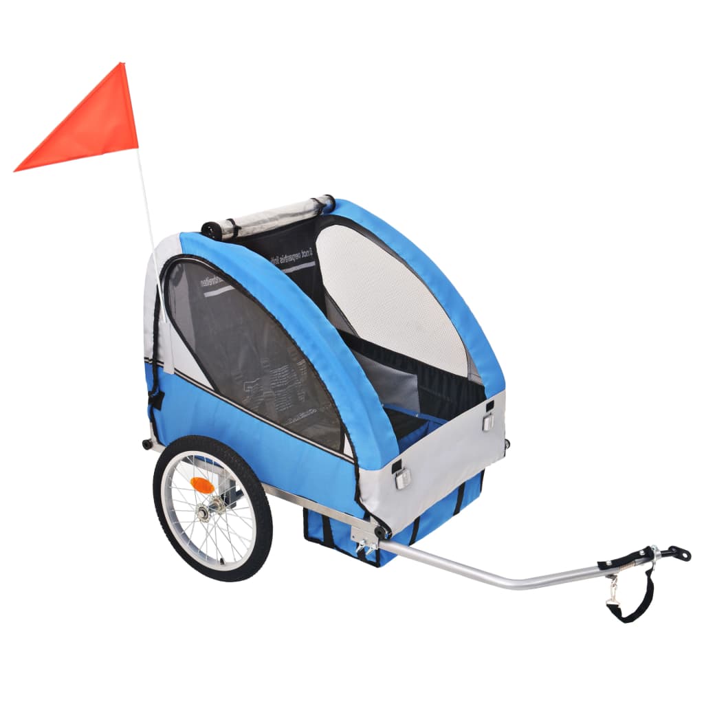 Bicycle Trailer Gray and Blue 30 kg