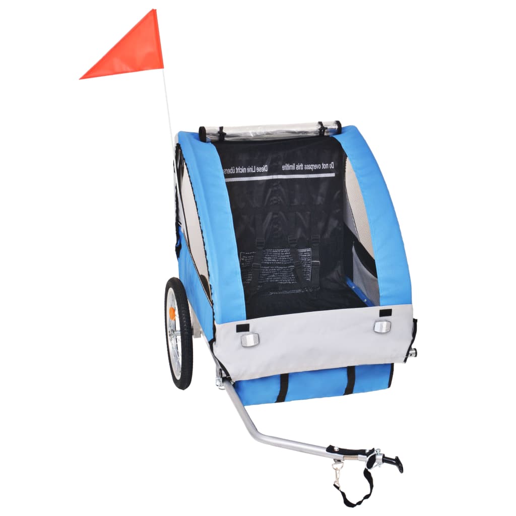 Bicycle Trailer Gray and Blue 30 kg