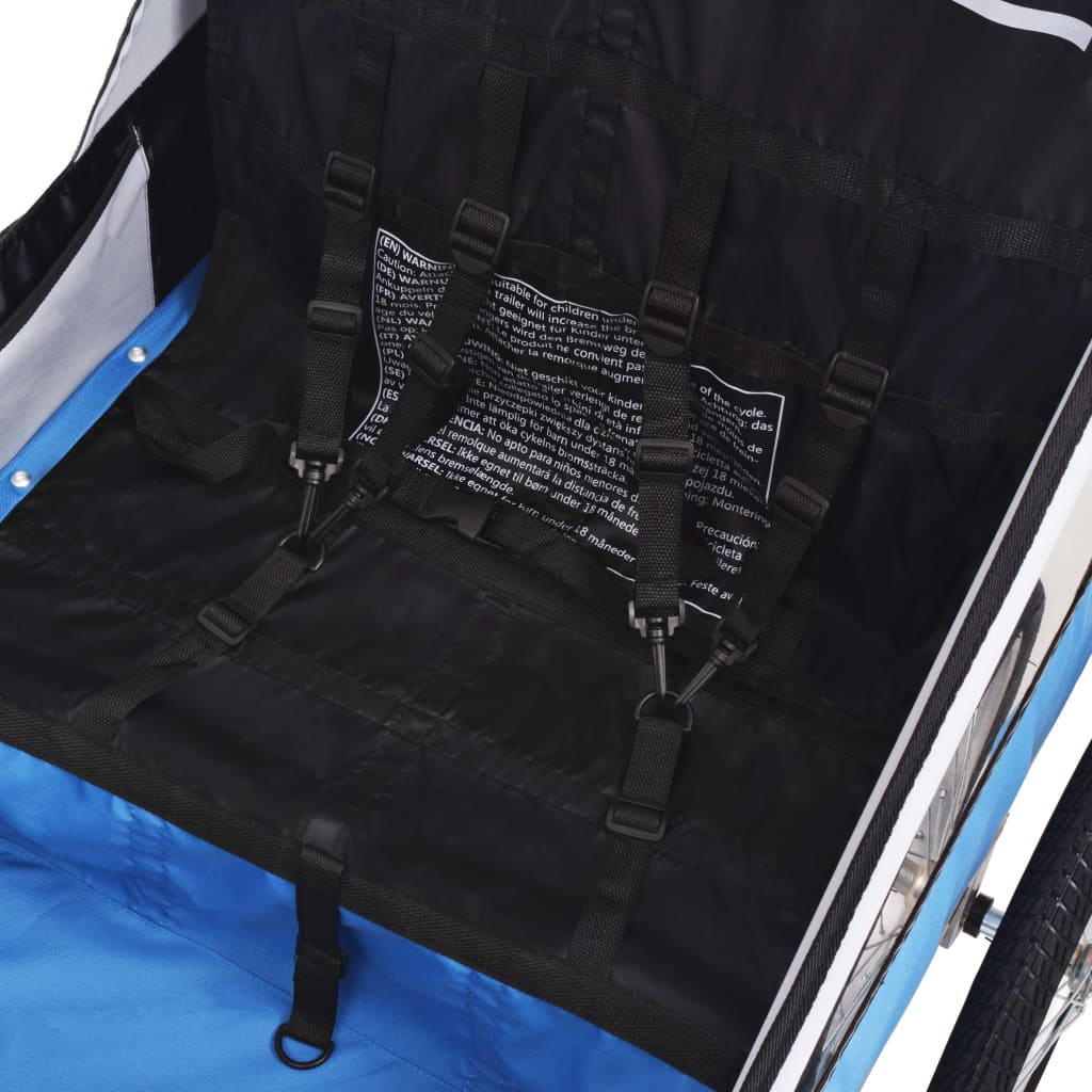 Bicycle Trailer Gray and Blue 30 kg