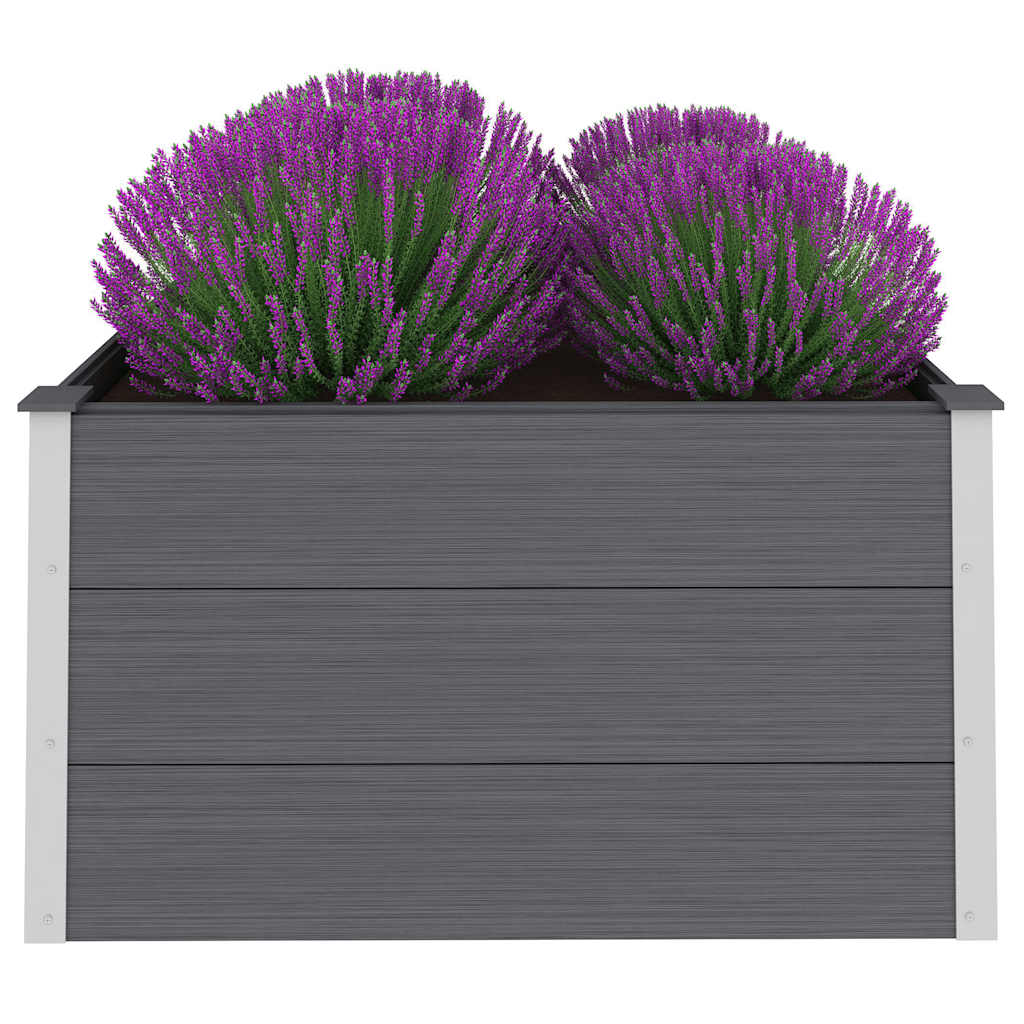 Lit surélevé de jardin WPC 100 x 100 x 54 cm gris
