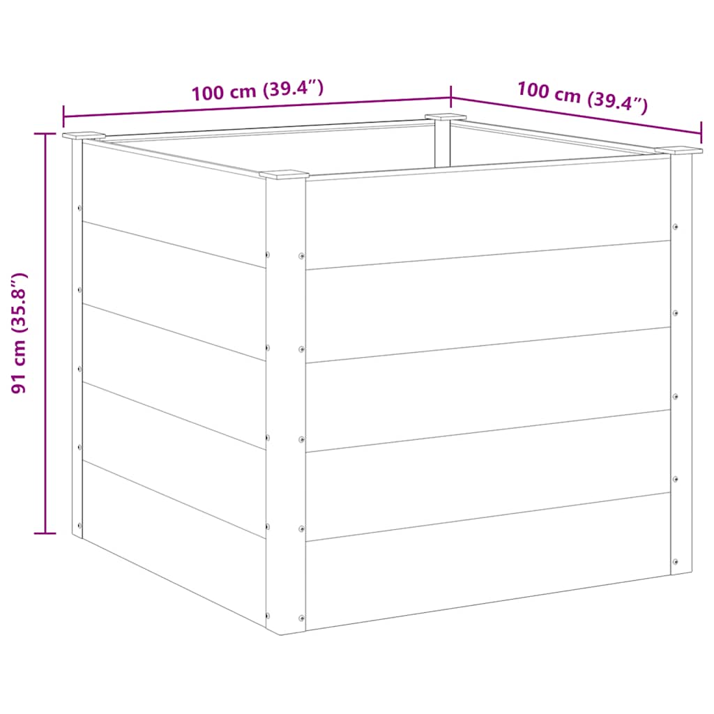 Garten-Hochbeet WPC 100x100x91 cm Grau