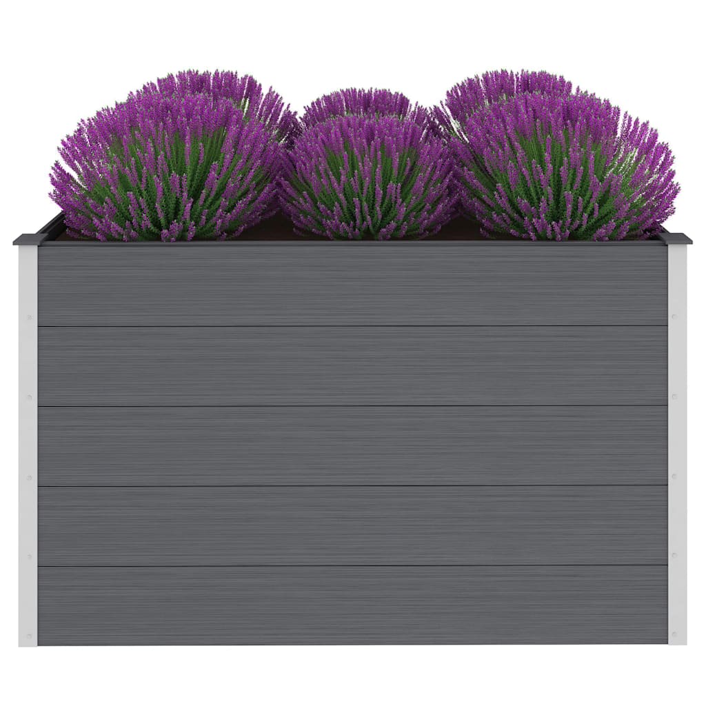 Lit surélevé de jardin WPC 150x100x91 cm gris