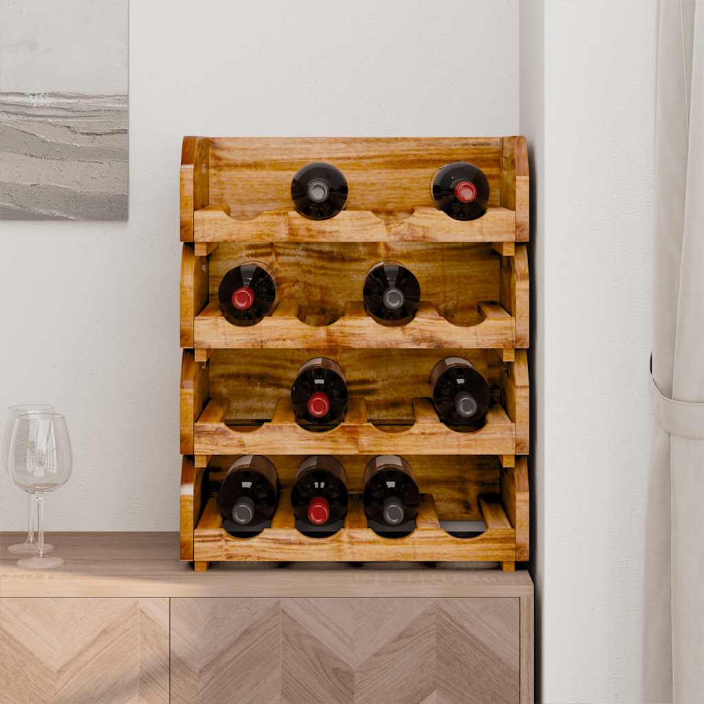 Weinregale 4 Stk. für 16 Flaschen Massives Mahagoniholz