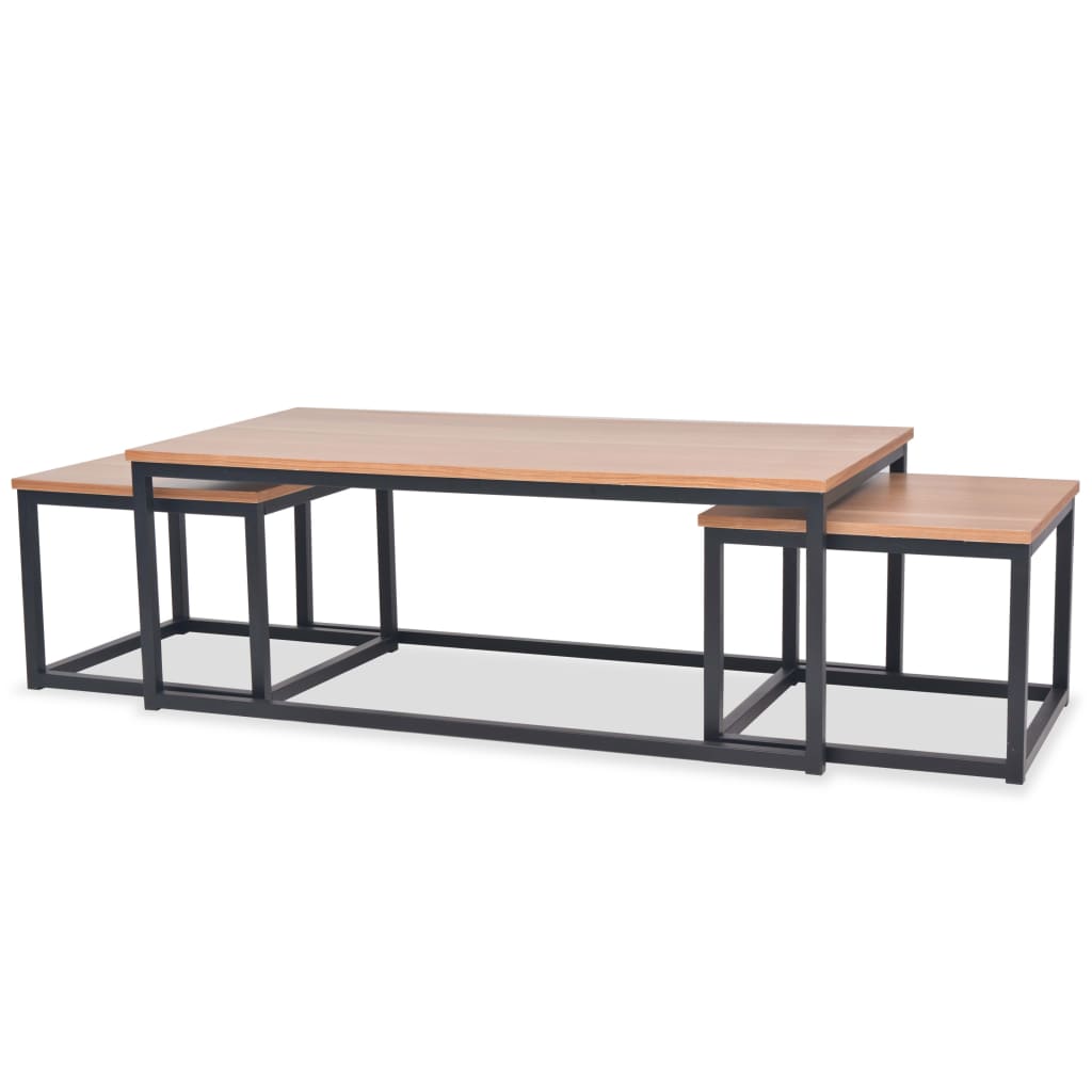 3-piece coffee table set ash wood