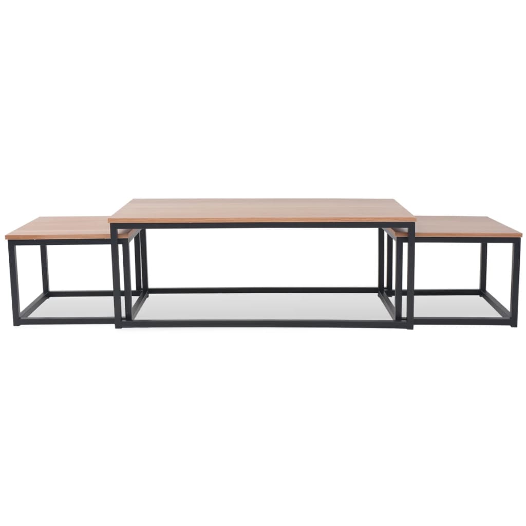 3-piece coffee table set ash wood