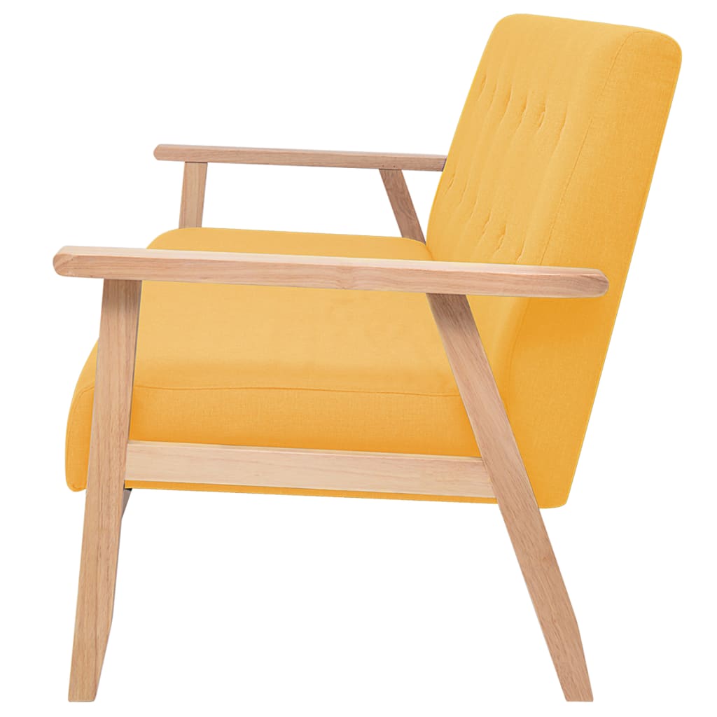 Canapé 3 places en tissu jaune