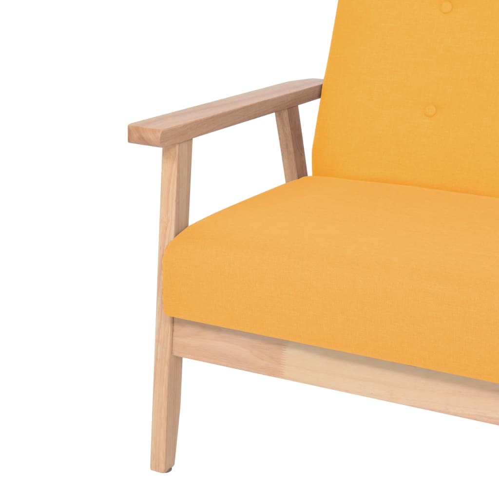 Canapé 3 places en tissu jaune