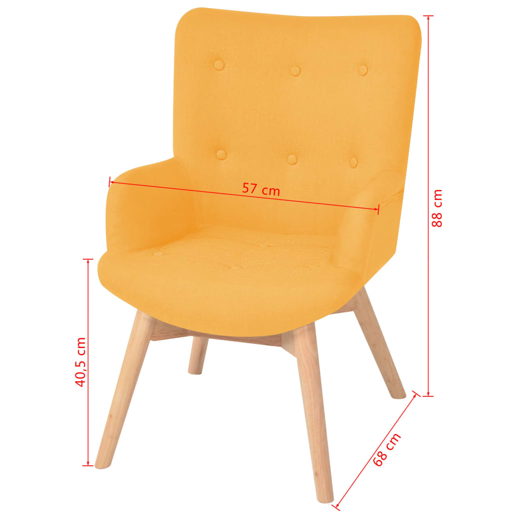 Sessel mit Fußhocker Gelb Stoff