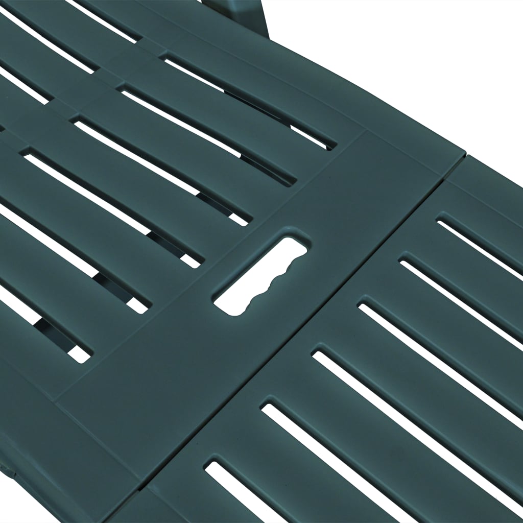 Chaise longue avec repose-pieds réglable en plastique vert