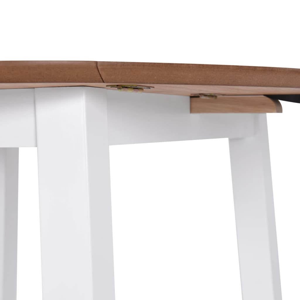 Table à manger pliante ronde en MDF blanc