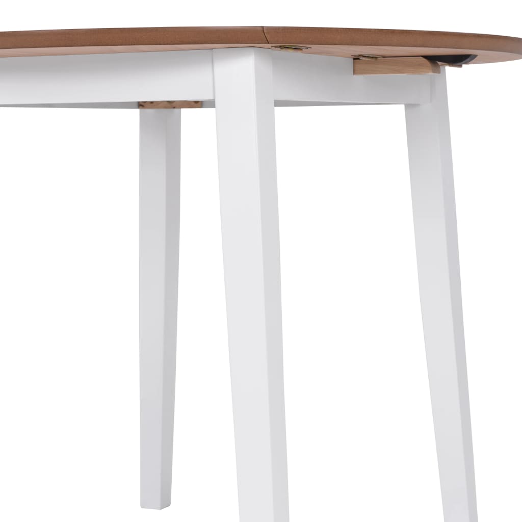 Table à manger pliante ronde en MDF blanc