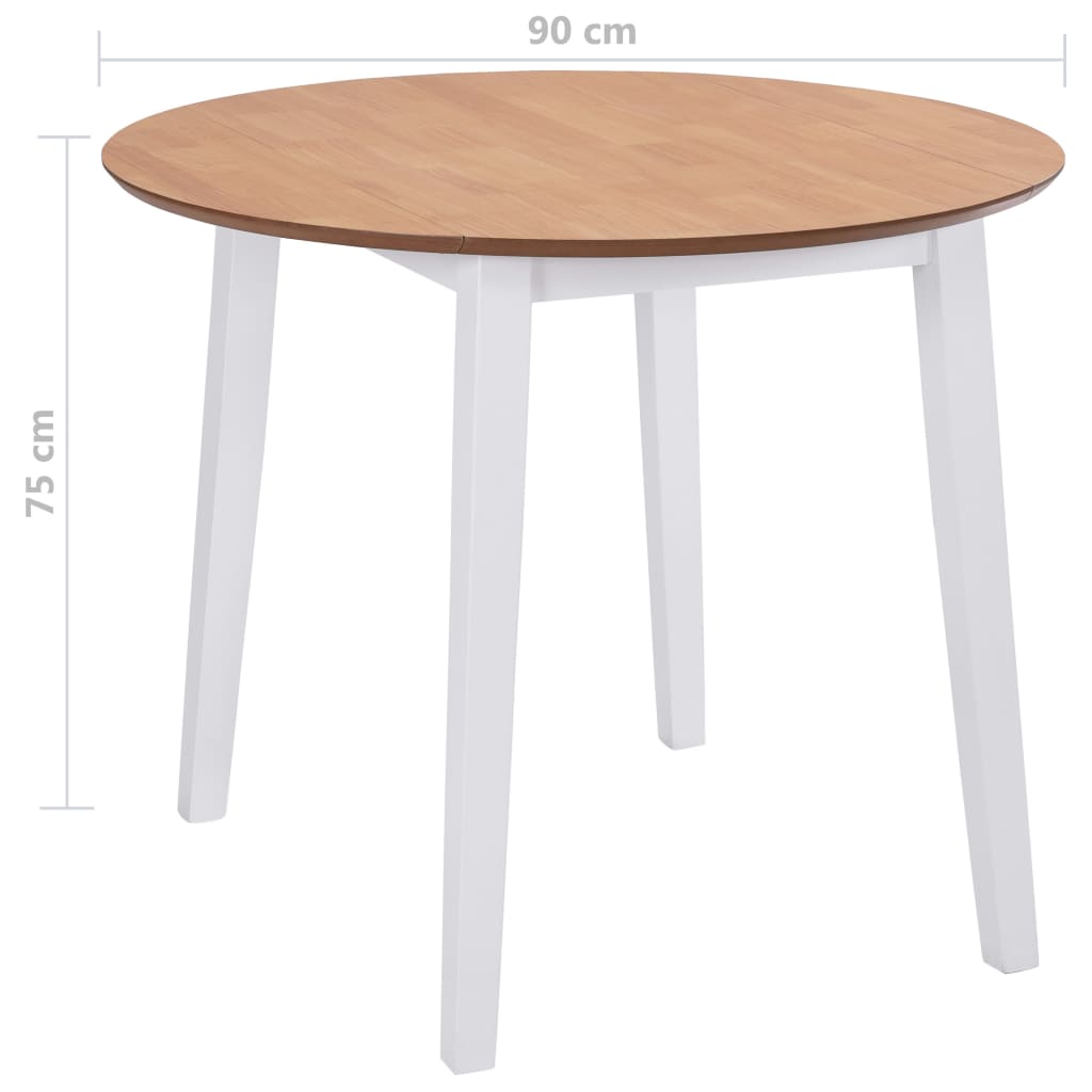 Table à manger pliante ronde en MDF blanc