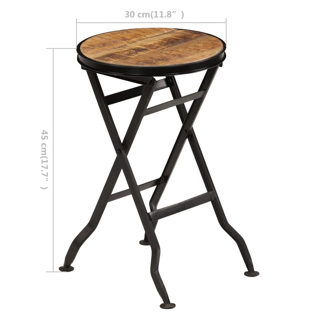 Desk with folding stool made of solid mango wood 115 x 50 x 76 cm