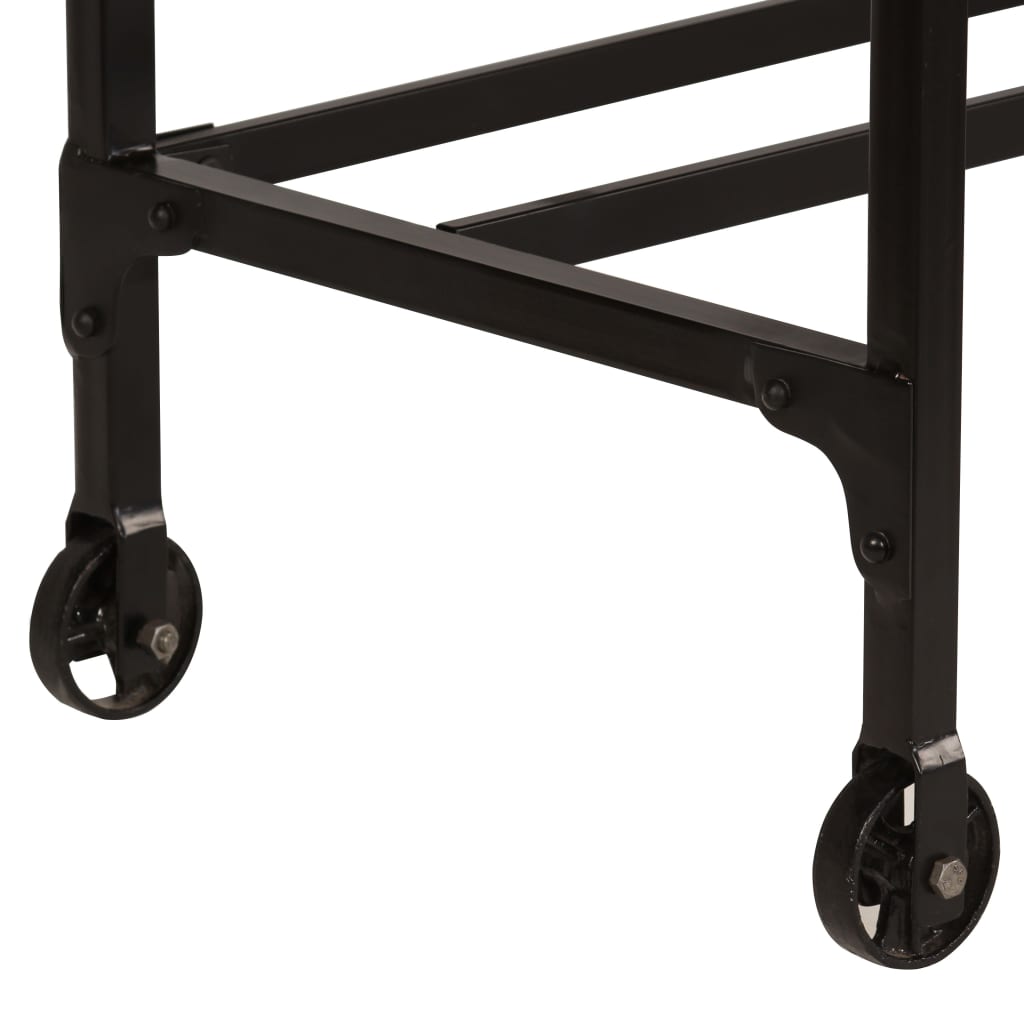 Desk with folding stool made of solid mango wood 115 x 50 x 76 cm