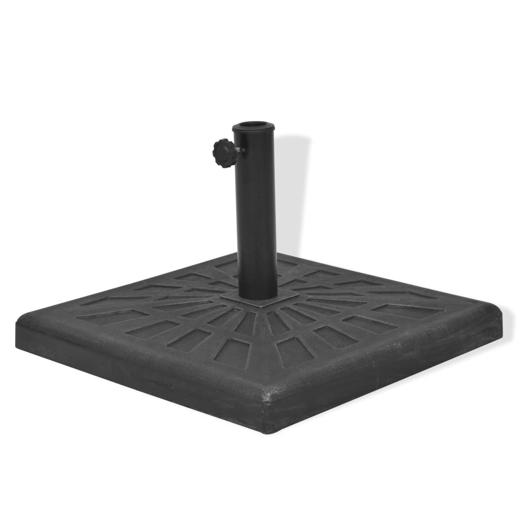 Pied de parasol en résine carré noir 19 kg