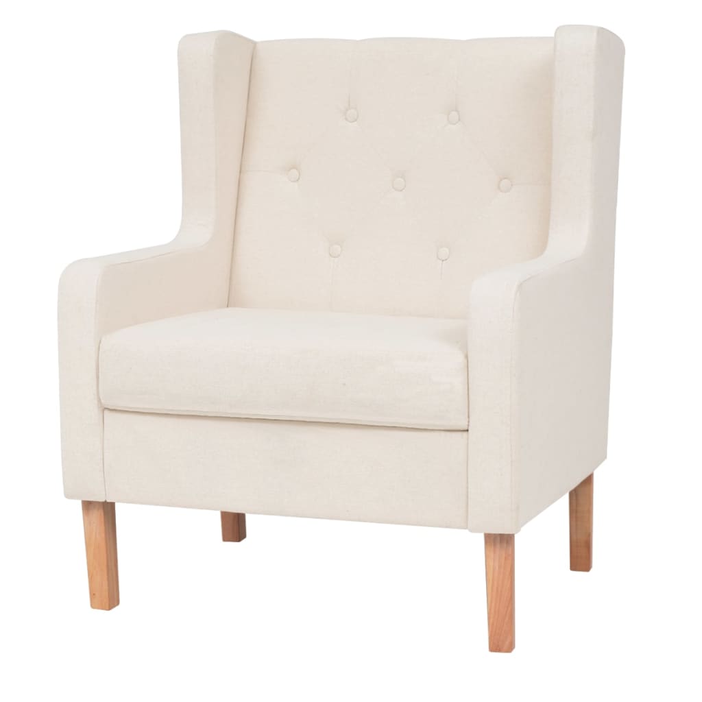 Fauteuil en tissu blanc crème