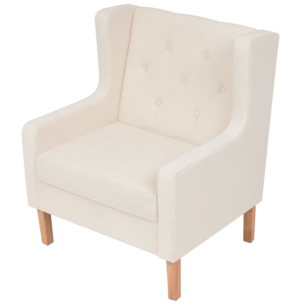 Fauteuil en tissu blanc crème