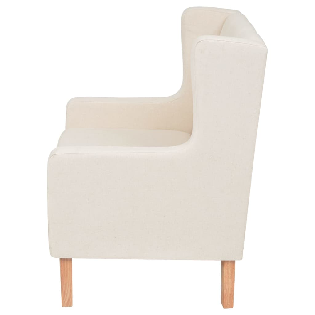 Fauteuil en tissu blanc crème