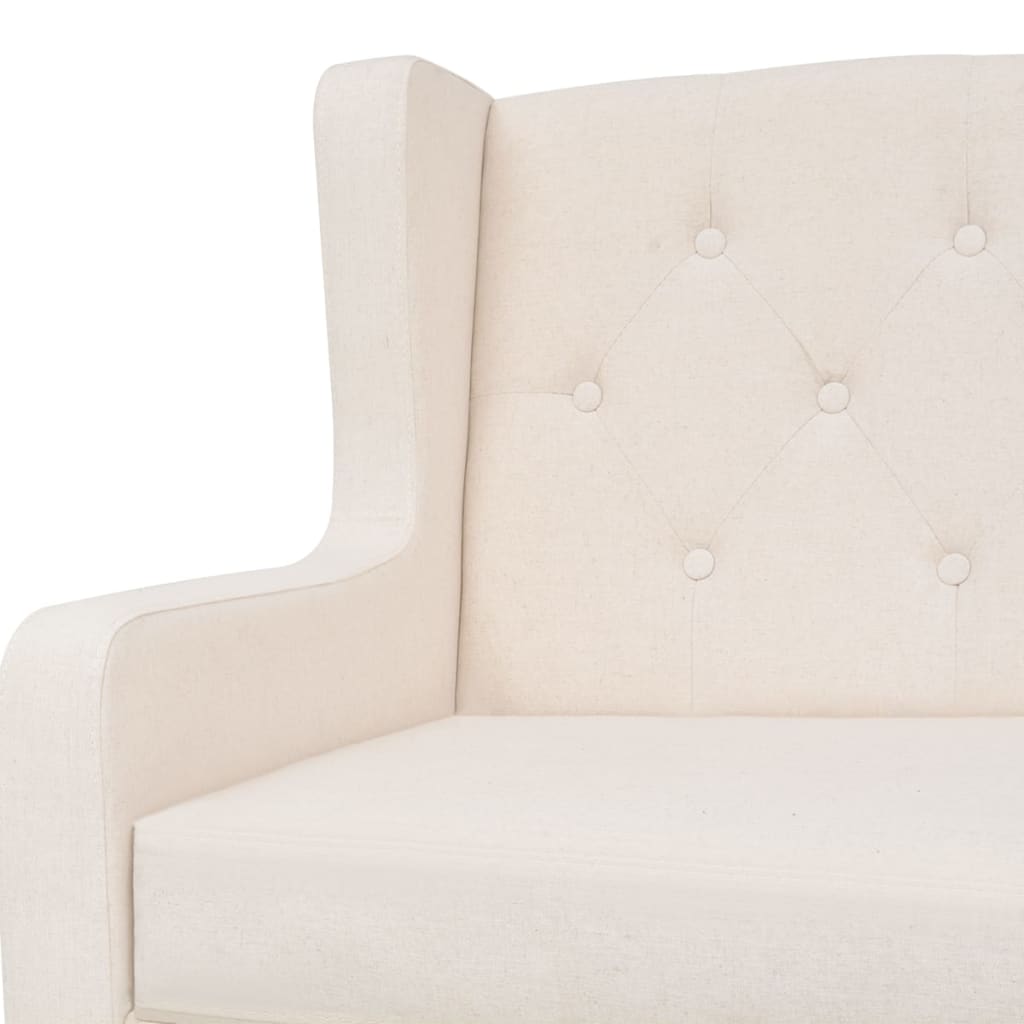 Fauteuil en tissu blanc crème