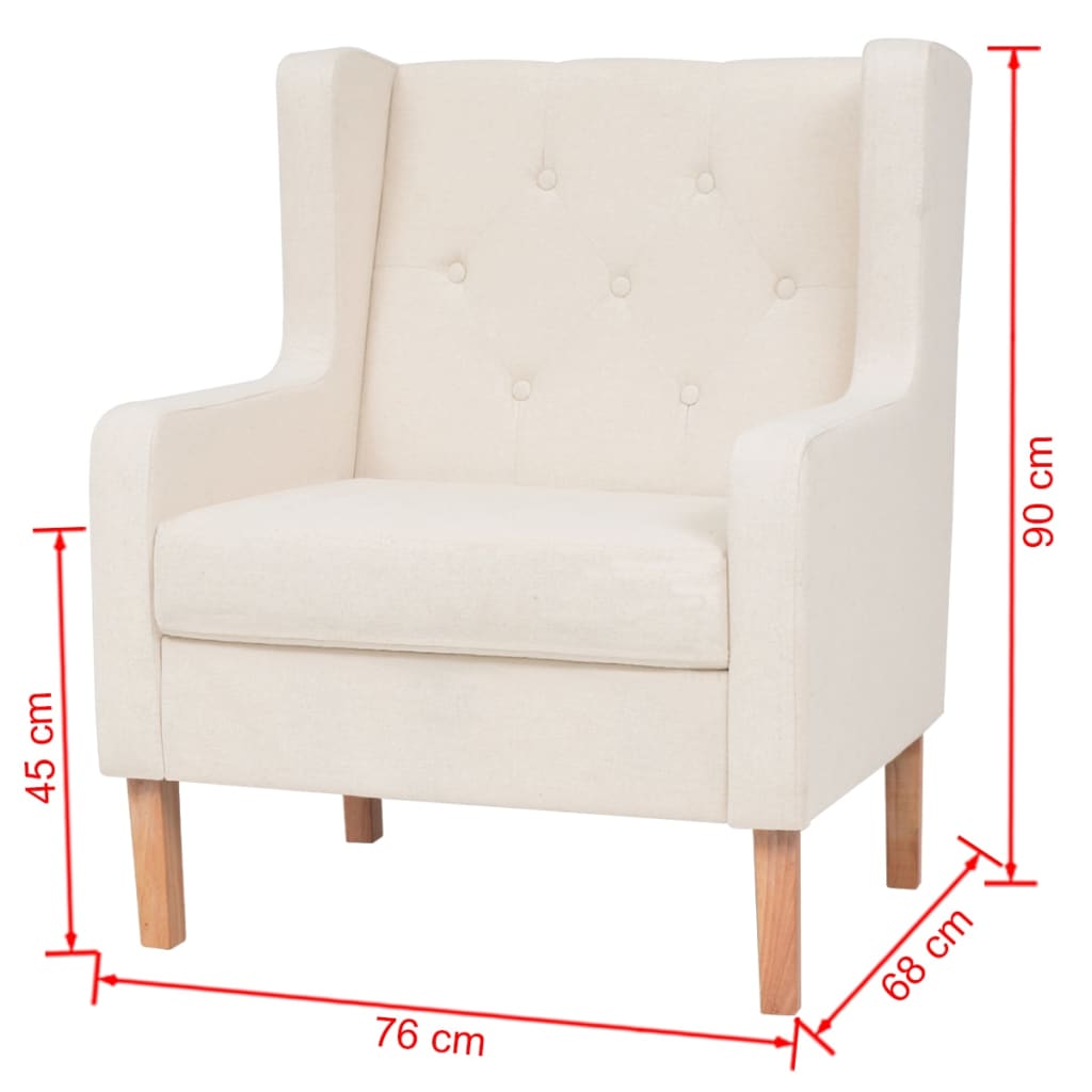 Fauteuil en tissu blanc crème