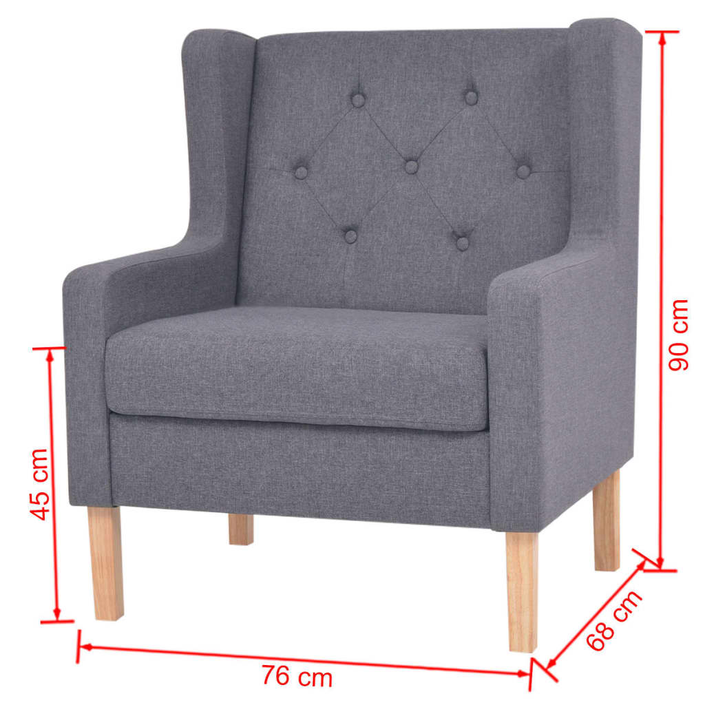 Fauteuil en tissu gris