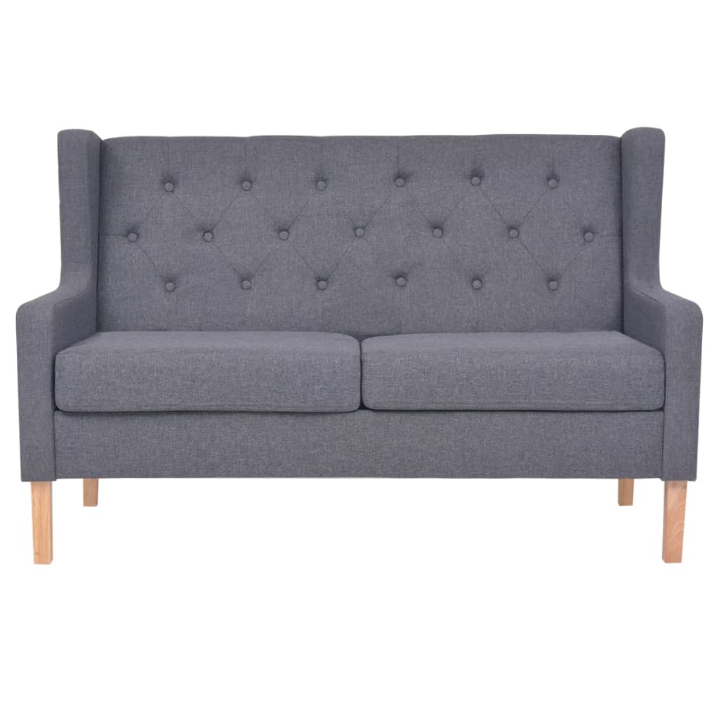 Canapé 2 places en tissu gris