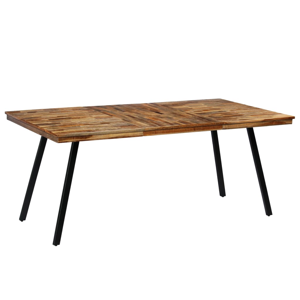 Table à manger en teck recyclé et acier 180x90x76 cm
