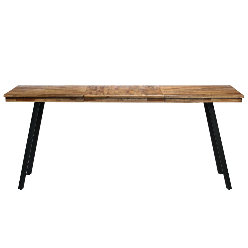 Table à manger en teck recyclé et acier 180x90x76 cm