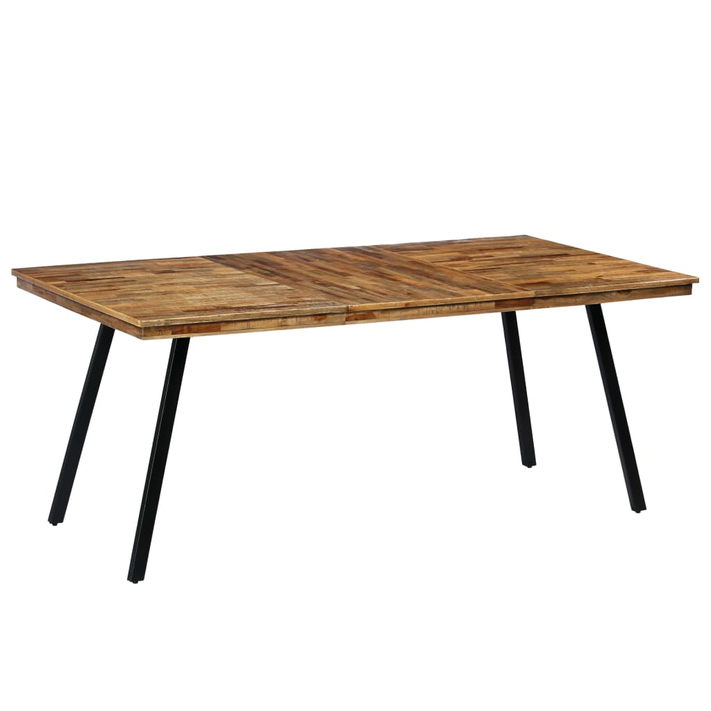 Table à manger en teck recyclé et acier 180x90x76 cm
