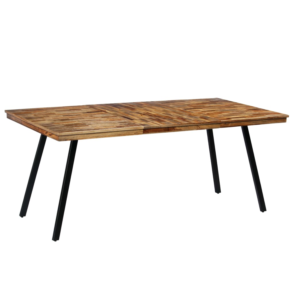 Table à manger en teck recyclé et acier 180x90x76 cm