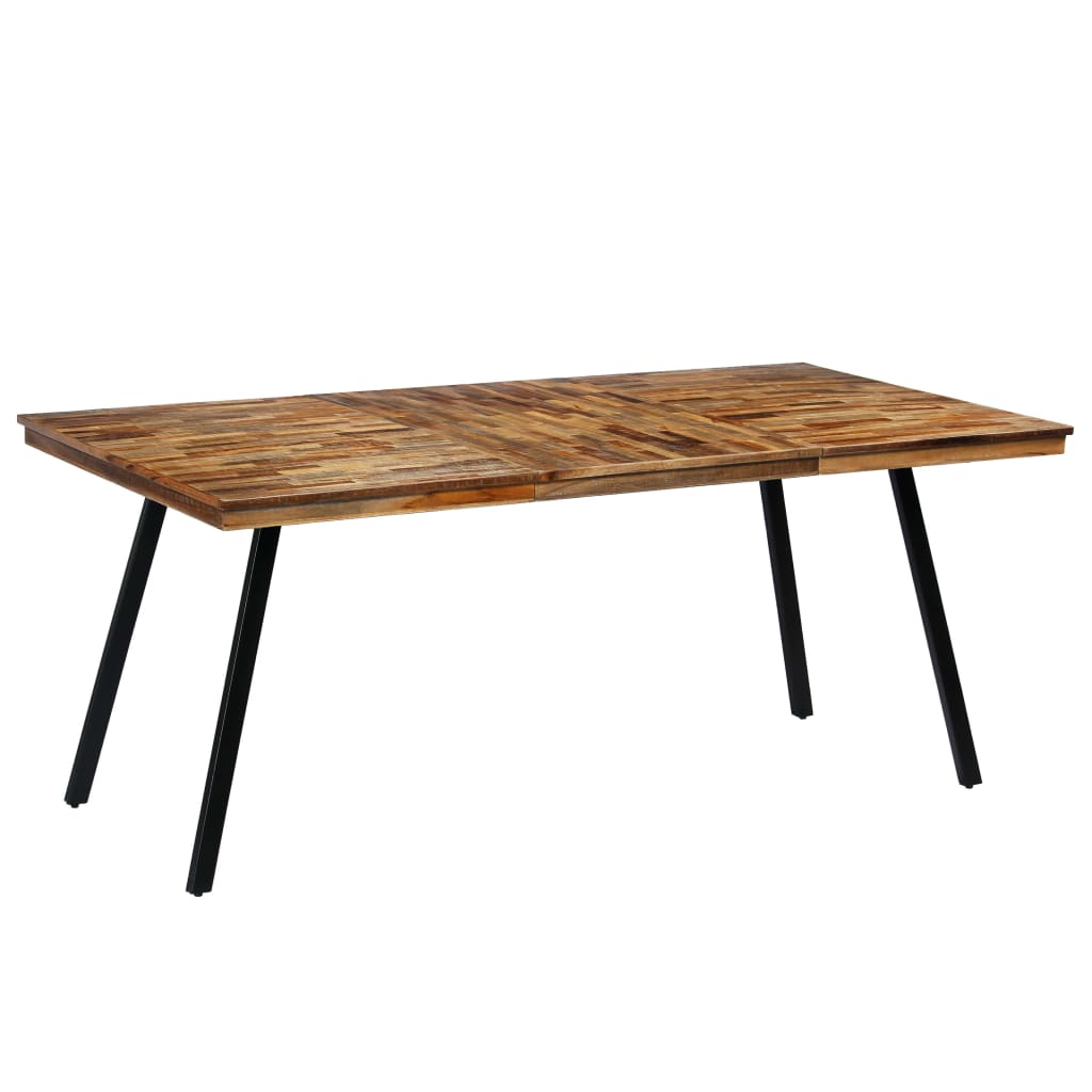 Table à manger en teck recyclé et acier 180x90x76 cm