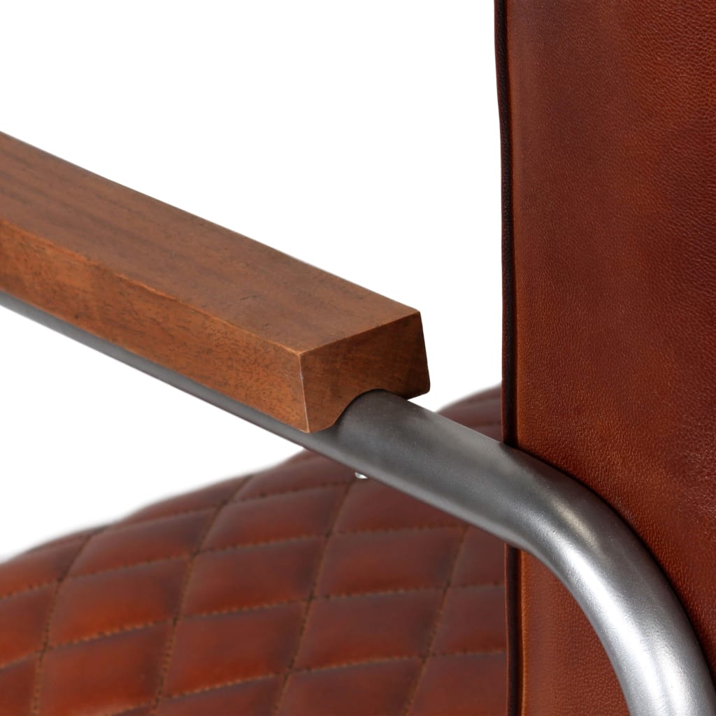 Sessel Dunkelbraun Echtleder