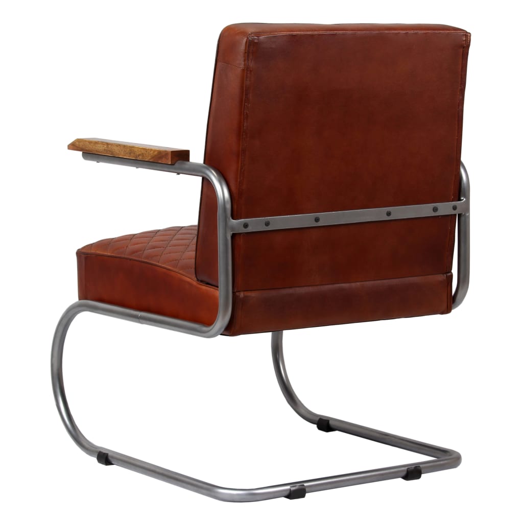 Sessel Dunkelbraun Echtleder