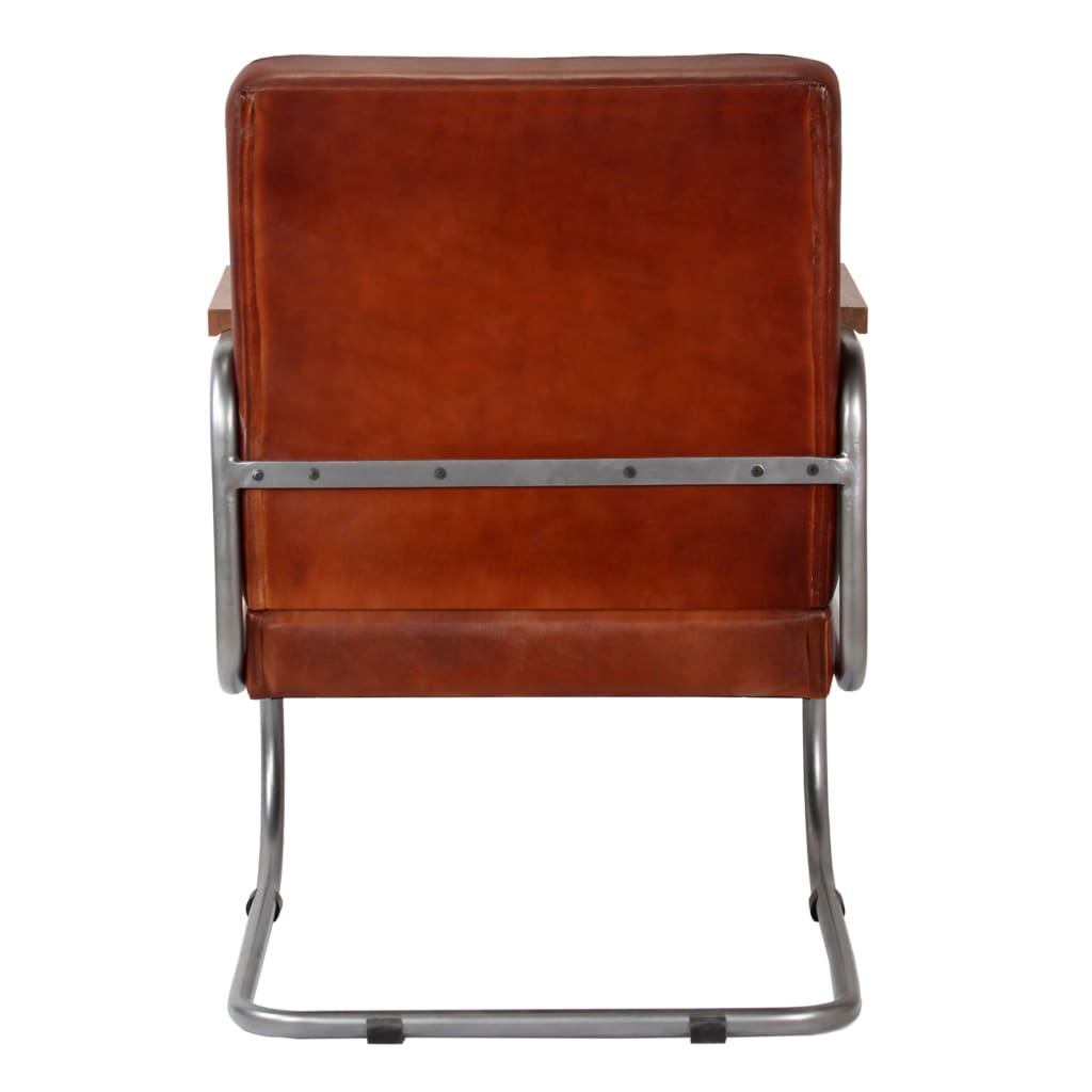 Sessel Dunkelbraun Echtleder